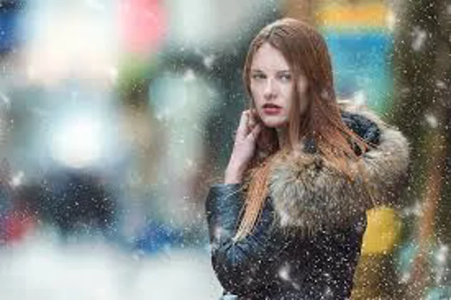 woman in black fur jacket woman in black fur jacket
